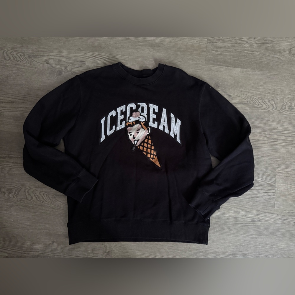 Ice cream cone head crewneck sweatshirt black men’s size L
